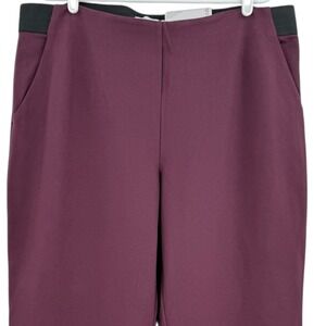 Liz Claiborne Women's Stretch Straight Leg Pants XXL Burgundy Audra Mid Rise NWT